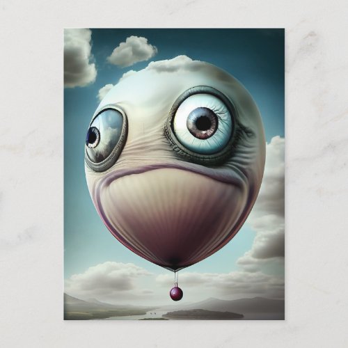  big balloon is watching you poster postcard