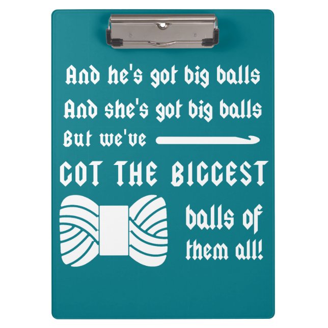 Big Balls of Yarn • Crochet Crafts {Dark} Clipboard (Front)