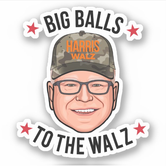 Big Balls to the Walz Sticker (Front)