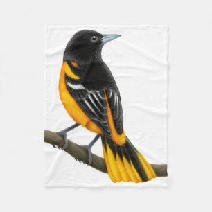 Big Baltimore Oriole Bird Fleece Blanket