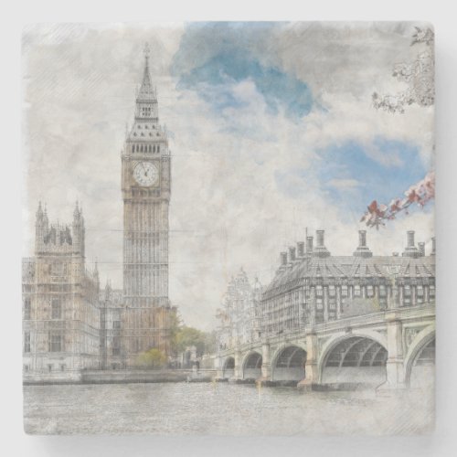 Big Ban London United Kingdom  Stone Coaster