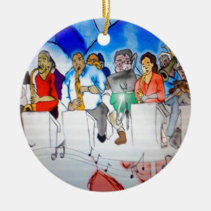 Big Band Music Ceramic Ornament