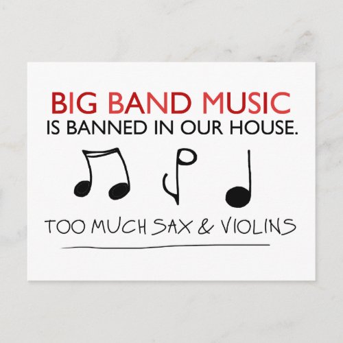 Big Band Music Postcard