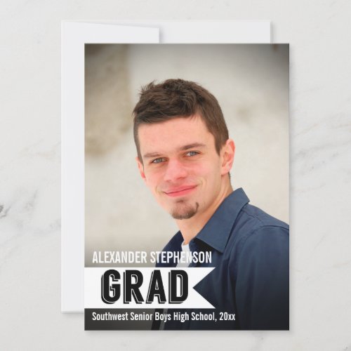 Big Banner Guys Custom Photo Graduation Invitation