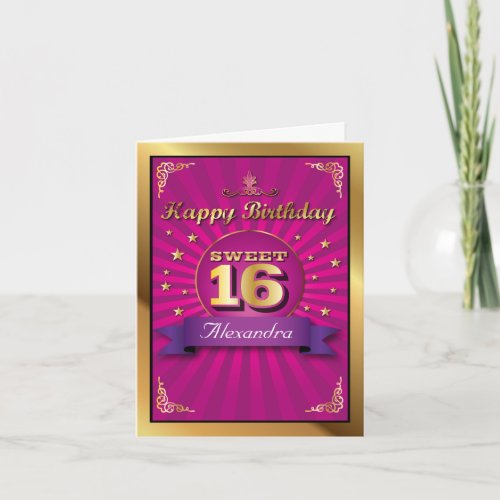 Big Bash Pink Sweet 16 Card