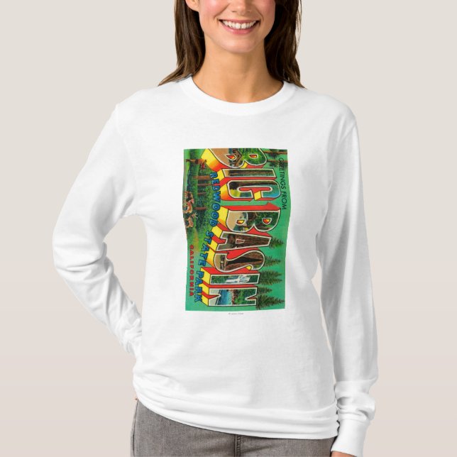 Big Basin, California - Large Letter Scenes T-Shirt (Front)