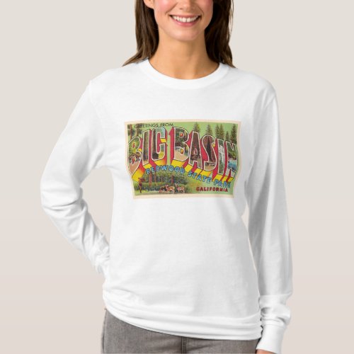 Big Basin California Vintage Large Letter Postcard T_Shirt