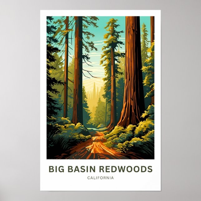 Big Basin Redwoods California Travel Print (Front)