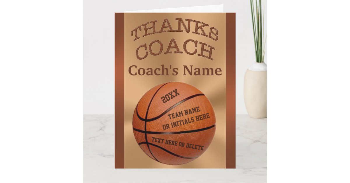 Big Basketball Coach Cards With All Players Names Zazzle Com