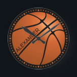 Big Basketball Personalize Clock<br><div class="desc">Any time of the day,  it's time for basketball.</div>