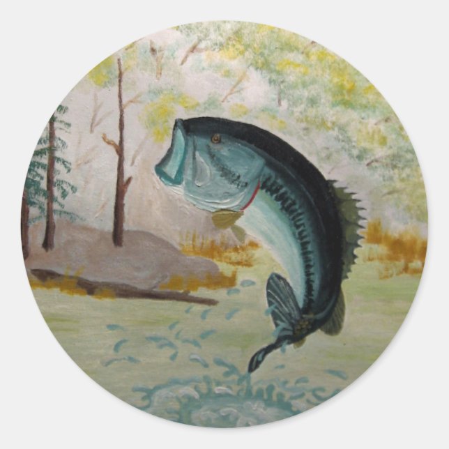 Big Bass! Classic Round Sticker (Front)