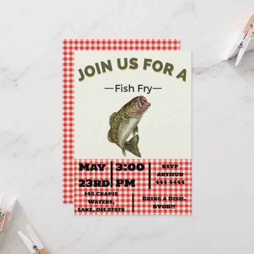 Big Bass Fish Fry Invitations