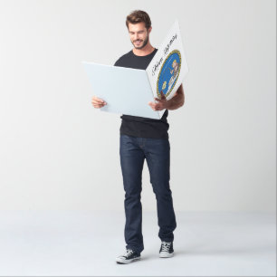 Big bass fisherman fishing on the ice card