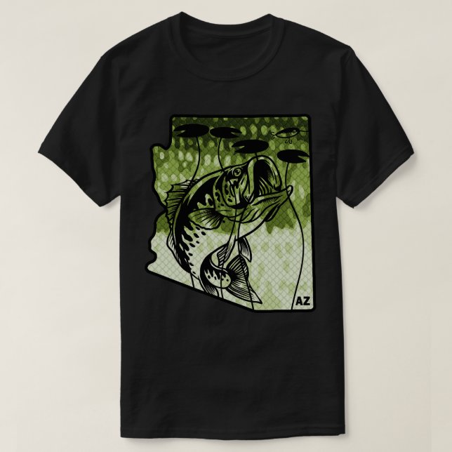 Big Bass Fishing Arizona State Largemouth Bass Fis T-Shirt (Design Front)