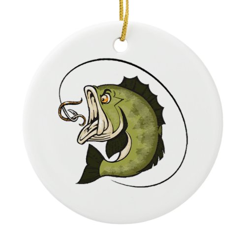Big Bass Mouth Ceramic Ornament