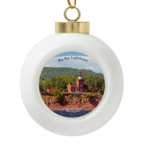Big Bay Lighthouse from water ball ornament