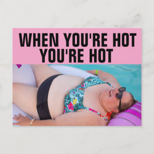 BIG BBW BIG BIKINI GIRL ON BEACH Postcard