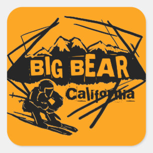 Big Bear California orange ski logo stickers