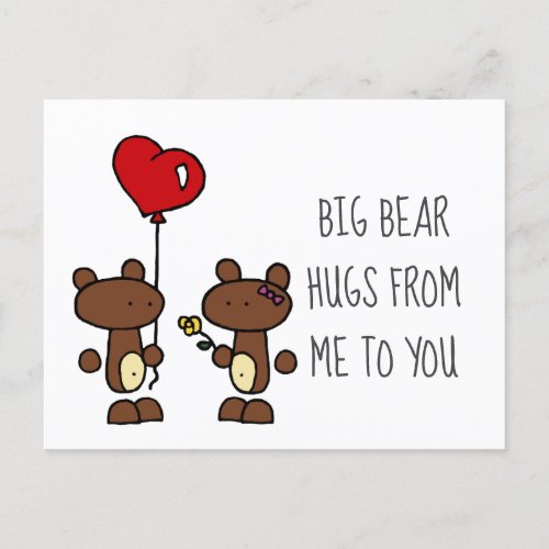 Big bear hugs postcard