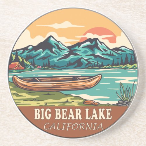 Big Bear Lake California Boating Fishing Emblem Coaster
