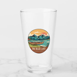 Big Bear Lake California Boating Fishing Emblem Glass