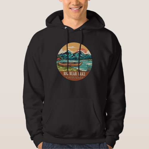 Big Bear Lake California Boating Fishing Emblem Hoodie