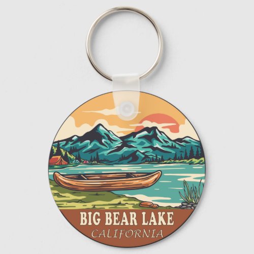 Big Bear Lake California Boating Fishing Emblem Keychain