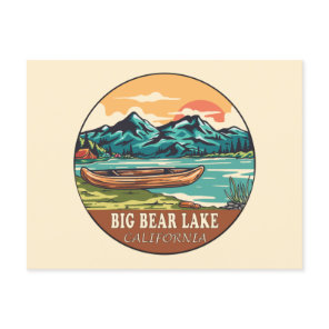 Big Bear Lake California Boating Fishing Emblem Postcard