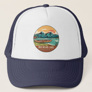 Big Bear Lake California Boating Fishing Emblem Trucker Hat