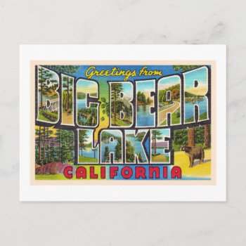 Big Bear Lake California Ca Large Letter Postcard by AmericanTravelogue at Zazzle