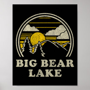 Big Bear Lake California Ca T Shirt Vintage Hiking Poster
