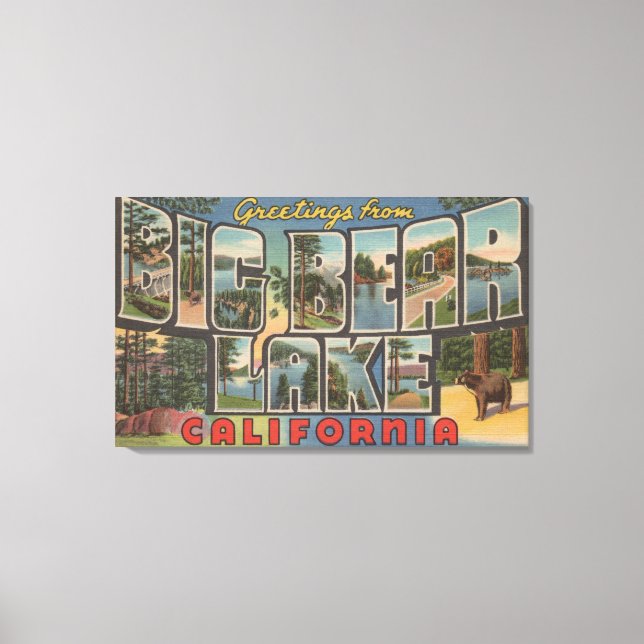 Big Bear Lake, California - Large Letter Scenes Canvas Print (Front)
