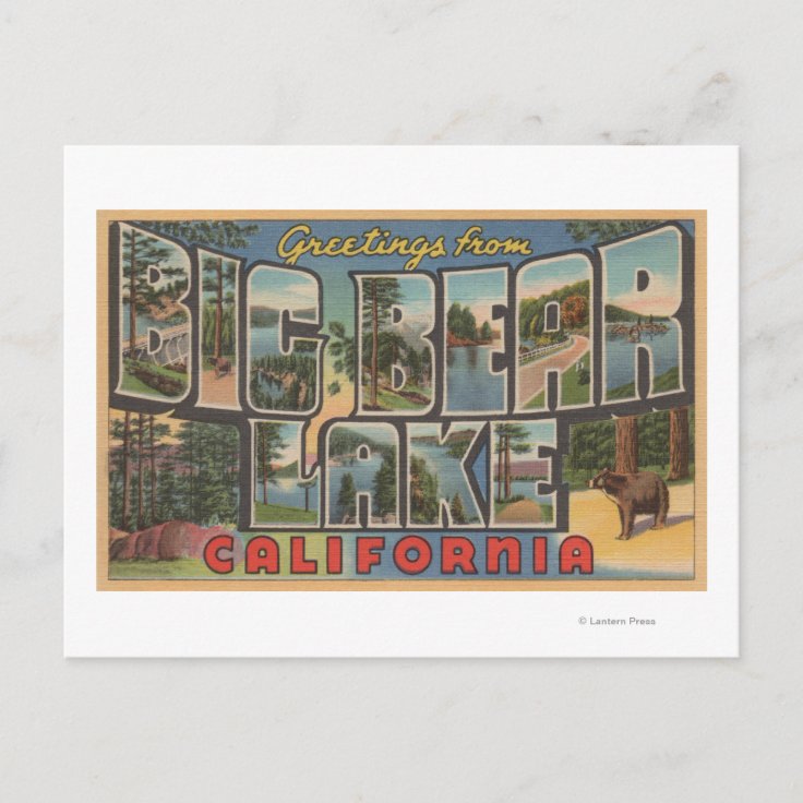 Big Bear Lake, California Large Letter Scenes Postcard Zazzle