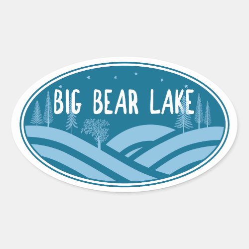 Big Bear Lake California Outdoors Oval Sticker