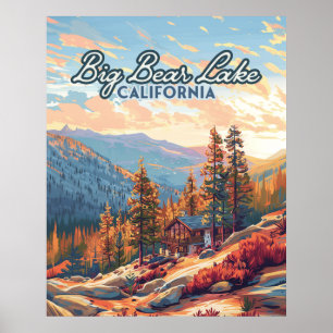 Big Bear Lake California San Bernardino Vintage Poster