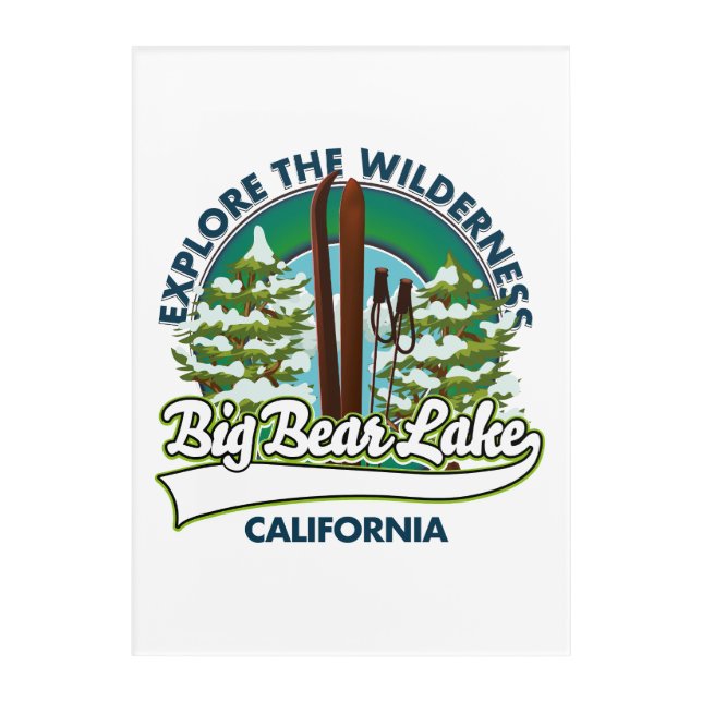 Big Bear Lake California ski logo Acrylic Print (Front)