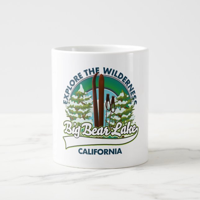 Big Bear Lake California ski logo Giant Coffee Mug (Front)