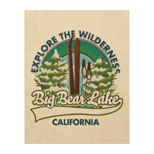 Big Bear Lake California ski logo Wood Wall Art