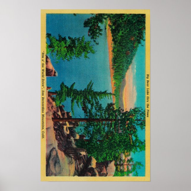 Big Bear Lake View on Rim o' The World Drive Poster (Front)