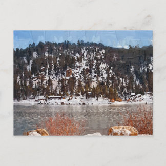 Big Bear Lake, Winter Snow Postcard