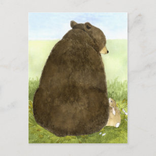 Big Bear  & Little Bunny Postcard