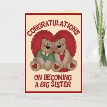 Big Bear Sister Card by RainbowCards at Zazzle