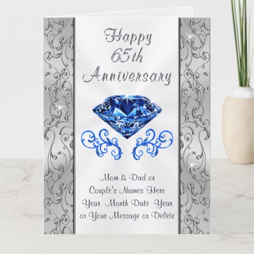 Big Beautiful 65th Wedding Anniversary Cards