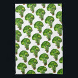 Big beautiful broccoli eat your veggies green kitchen towel<br><div class="desc">Decorate your kitchen with this fun big broccoli pattern dish towel. Makes a great housewarming or wedding gift! 
You can customize it and add text too.
Check my shop for lots more colors and patterns!</div>