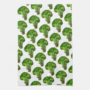 Big beautiful broccoli eat your veggies green kitchen towel