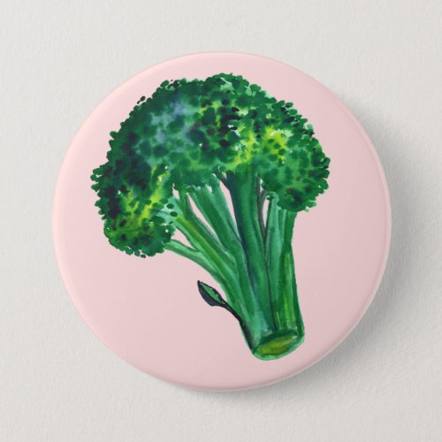 Big Beautiful Broccoli Pink Button