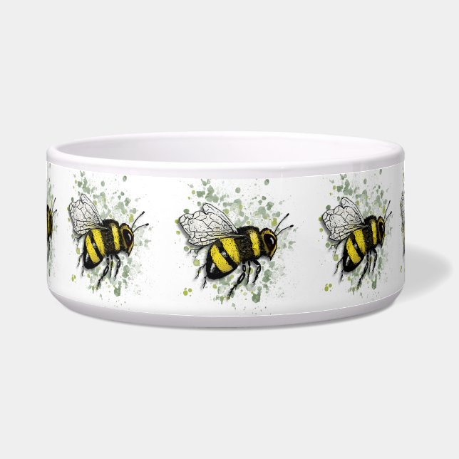 Big Beautiful Bumble BEE, Digital Drawing Bowl (Front)