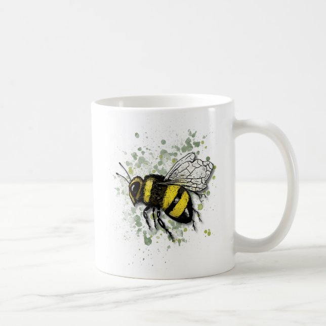 Big Beautiful Bumble BEE, Digital Drawing Coffee Mug (Right)