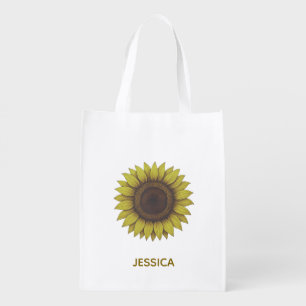 Big Beautiful Earthy Sunflower Unisex Grocery Bag
