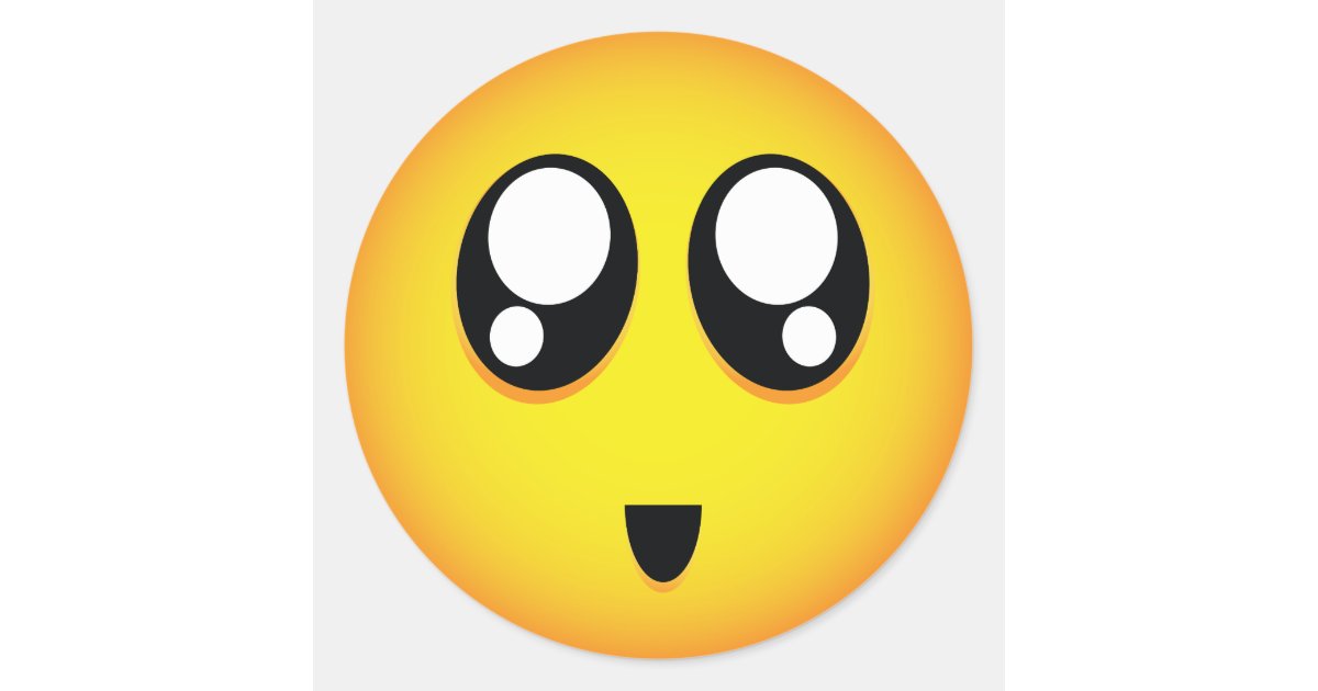 Big beautiful eyes emoji classic round sticker | Zazzle